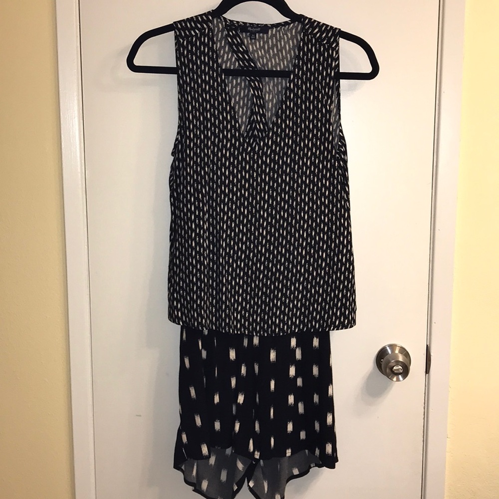 Madewell Overlay Romper Ikat Brush design